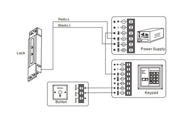 sơ đồ kết nối của khóa YM-2400SL