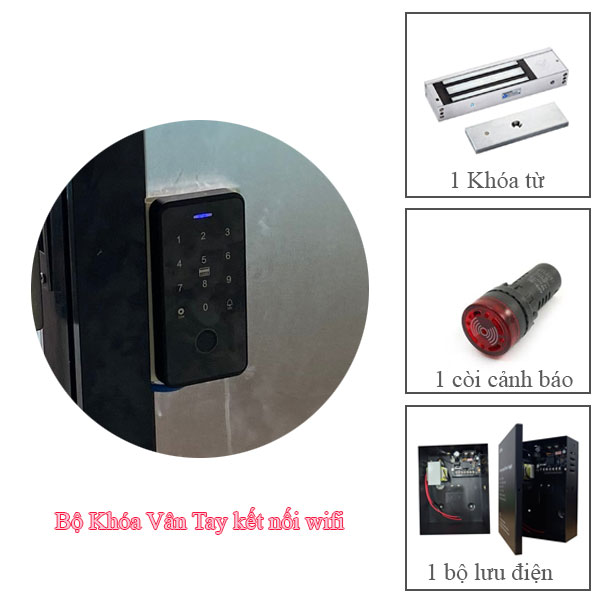 Bộ khóa cửa vân tay cho nhà trọ kết nối bluetooth